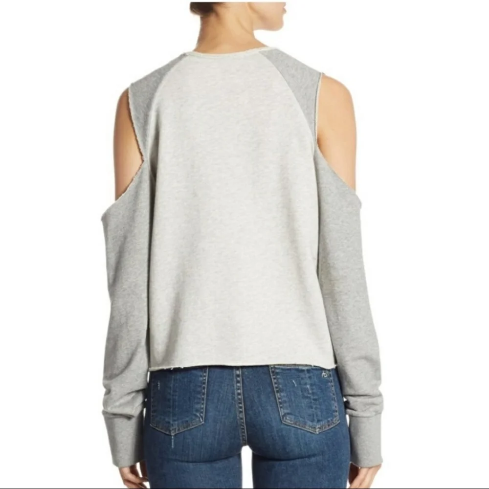 Rag & Bone sassy raw hem cold shoulder top - Picture 2 of 5